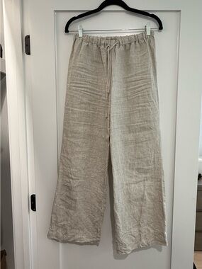 Reformation Olina Linen Pant in Oatmeal Size SP